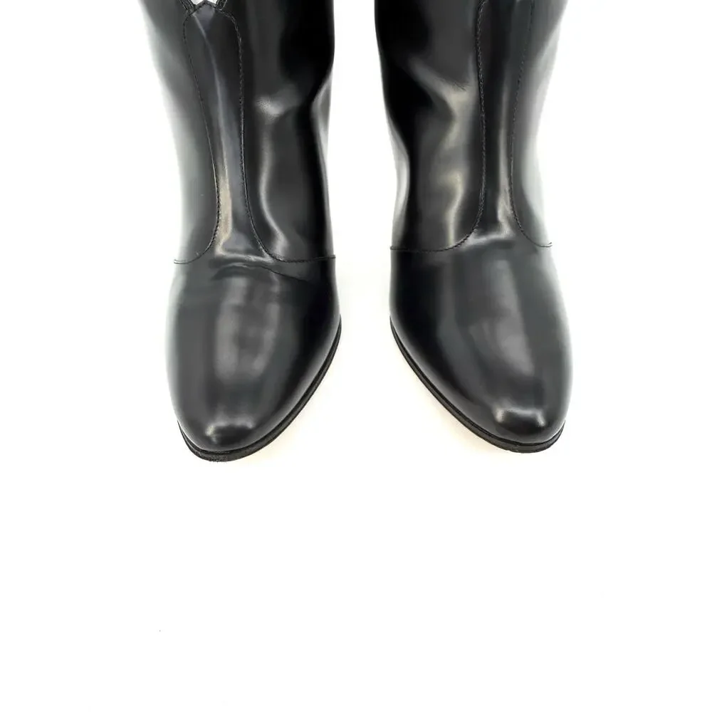 Gucci Lattice Cutout Ankle Boot Women EU 39.5 US 9.5 Black Leather